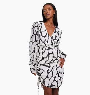 Плаття жіноче Na-Kd V-Neck Pleat Detail White 1018-009825