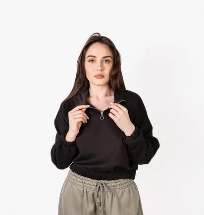 Худи женское H&M Zip-Top Sports Hoodie Black 1105174001