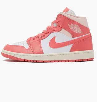 Кроссовки женские Air Jordan 1 Mid Pink/White BQ6472-186