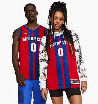 Футболка унисекс Nike Pistons – City Edition Nba Swingman Jersey Red/Blue AV4636-657