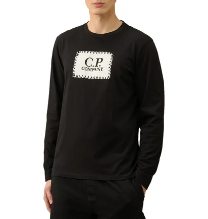 Лонгслів чоловічий C.P. Company Box Logo Black 16CMTS265A-005100W