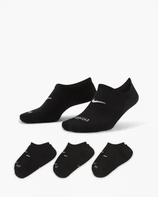 Носки женские Nike Evereday Plus Cush Footie Black (3 пары) Dh5463-904