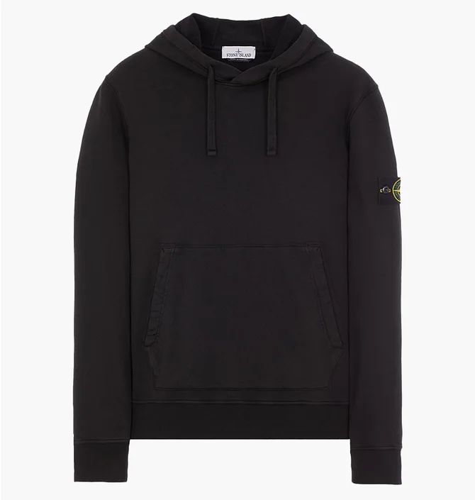 Худи мужское Stone Island Logo Patch Hoodie Black 801564151-A0029