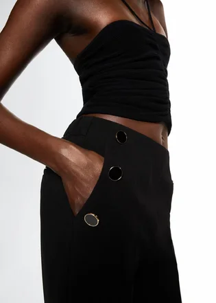 Штани жіночі Mango Dorado Cropped Black 37005137