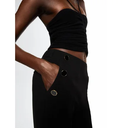 Штани жіночі Mango Dorado Cropped Black 37005137
