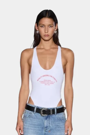 Боди женское Ksubi Varsity Lara Bodysuit White WPS26BS003