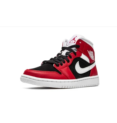 Кроссовки женские Air Jordan Wmns 1 Mid Red/Black BQ6472-601