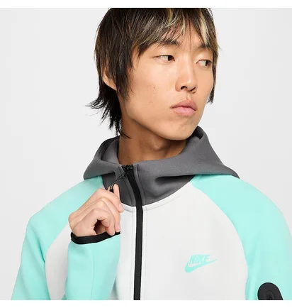 Толстовка мужская Nike Tech Fleece Fz Wr Turquoise/White HV6512-068