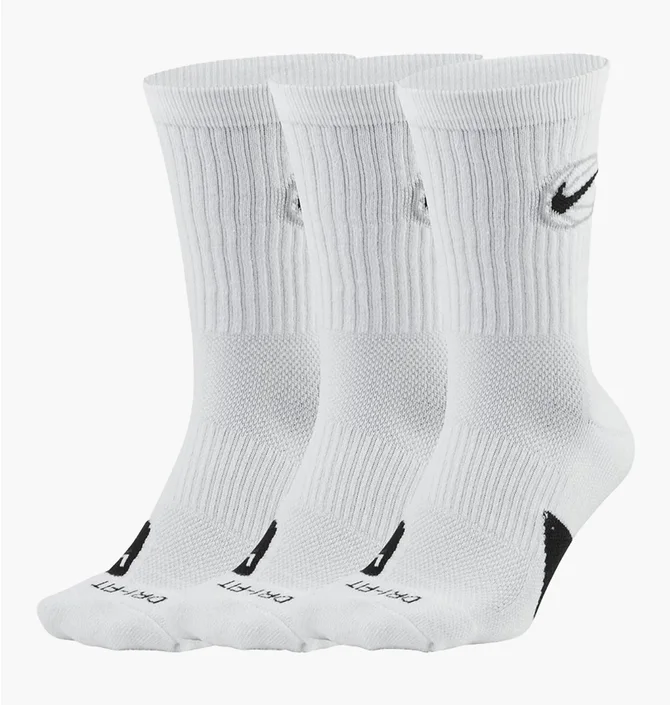 Носки унисекс Nike Everyday Crew Basketball Socks White (3 пары) DA2123-100