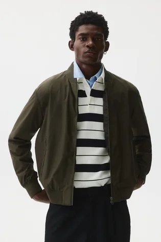 Бомбер мужской H&M Regular Fit Olive 1293696002