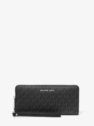 Гаманець жіночий Michael Kors Jet Set Travel Large Signature Logo Continental Wallet Black 35H8STVT3B-BLACK-101343