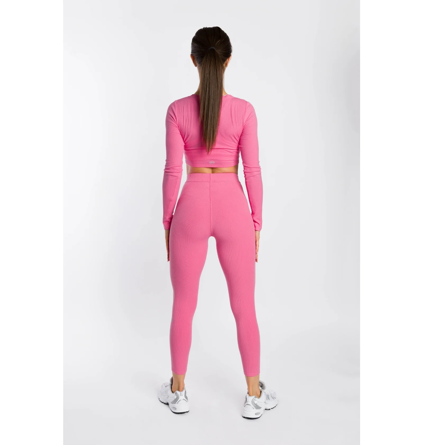 ᐉ Топ женский Alo Yoga Ribbed Cinch Cropped Ls Pink W3625R-04148