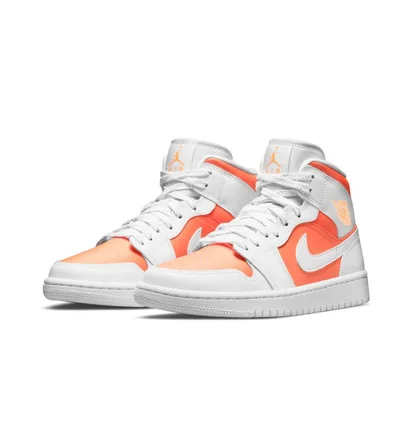 Кроссовки женские Air Jordan 1 Mid Se Wmns White/Orange CZ0774-800