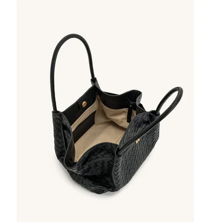 Сумка жіноча JW PEI Hana Medium Weave Texture Tote Bag Black BB2025BG119200JWP