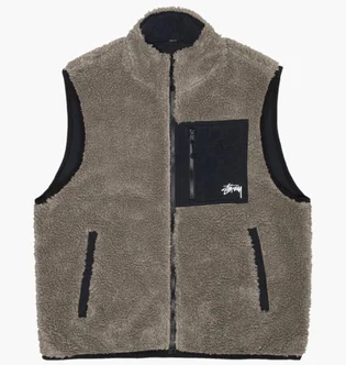 Жилетка унисекс Stussy Sherpa Grey 118528-1015