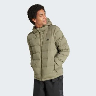 Пуховик чоловічий Adidas Helionic Stretch Hooded Down Jacket Olive IK3173