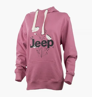 Худі жіноче Jeep Hooded Oversize Sweatshirt Botanical Print Pink O102606-P490
