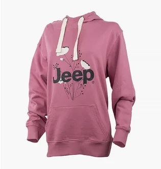 Худи женское Jeep Hooded Oversize Sweatshirt Botanical Print Pink O102606-P490
