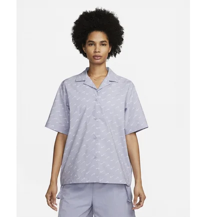 Рубашка женская Nike Sportswear Everyday Modern Woven Short-Sleeve Top Violet DV7930-519