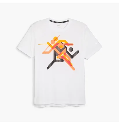 Футболка мужская Puma Run Faster Icons Graphic Tee White 525000-02