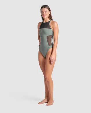 Купальник жіночий Arena Mesh Panels Grey 006659-600
