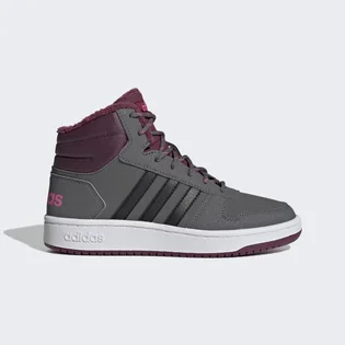 Кросівки жіночі Adidas Hoops 2.0 Mid Grey/Bordo GZ7796
