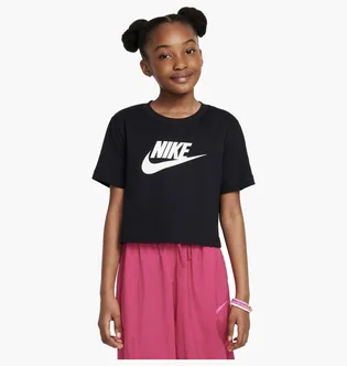 Футболка дитяча Nike Sportswear Big Kids (Girls) Cropped T-Shirt Black FZ5548-010