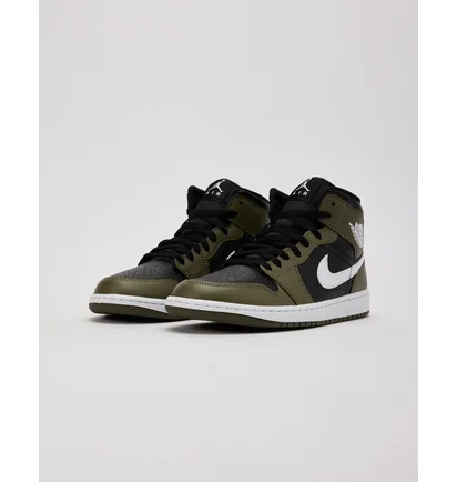 Кроссовки мужские Air Jordan 1 Mid Black/Olive DQ8426-092