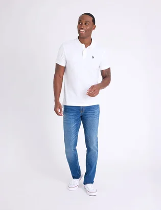 Поло чоловіче U.S. Polo Assn Slim Fit Solid Pique White 11C581-3O00A-WHITE