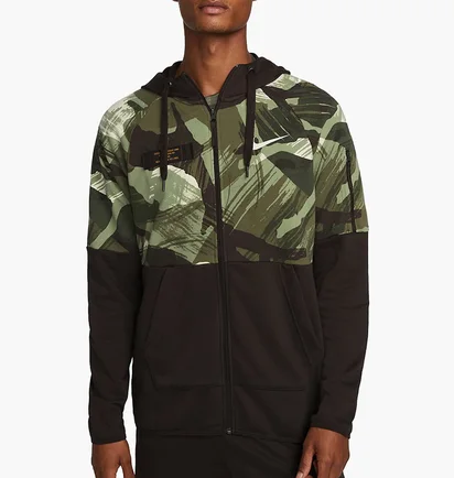 Толстовка чоловіча Nike Dri-Fit Fleece Black/Green Dq4790-220