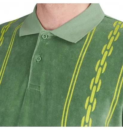 Поло мужское OBEY Pensa Velour Polo Green 131090073