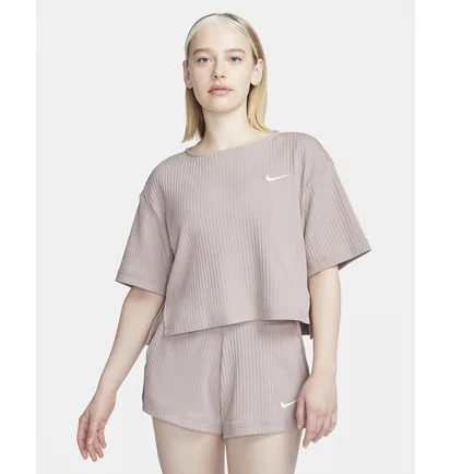 Футболка жіноча Nike W Nsw Rib Jrsy Ss Top Beige DV7870-272