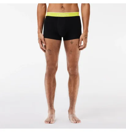 Трусы мужские Lacoste Logo Waist Trunks Black (3 шт) 5H3401-51