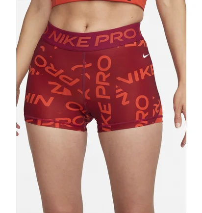 Шорты женские Nike Pro WomenS Mid-Rise 3 Printed Shorts Red FB5457-620