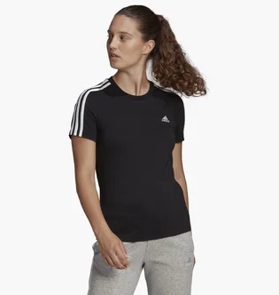 Футболка жіноча Adidas Loungewear Essentials Slim 3-Stripes Tee Black Gl0784