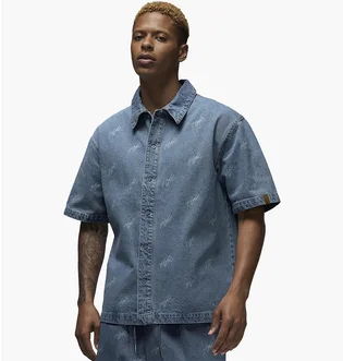 Рубашка мужская Air Jordan Flight Heritage Denim Short Sleeve Shirt Blue FN4653-436