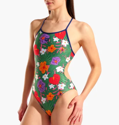 Купальник женский Arena Rain Forest Swimsuit Tie Back Green 010172-670