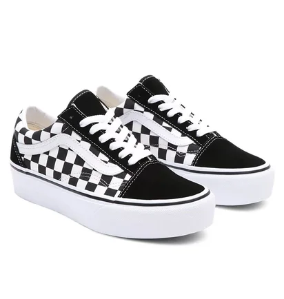 Кеды женские Vans Old Skool Platform Checkerboard Black VN0A3B3UHRK