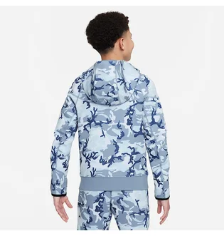 Толстовка детская Nike Tech Fleece Camo/Blue FN9118-493