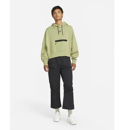 Худі жіноче Nike Sportswear Tech Fleece WomenS Over-Oversized Crop Pullover Hoodie Olive DR4973-334