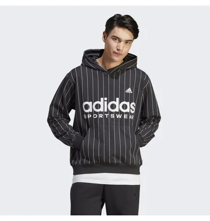 Худи мужское Adidas Pinstripe Fleece Hoodie Black Ib8381