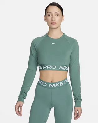 Лонгслив женский Nike Pro Dri-Fit Cropped Long-Sleeve Top Green FV5484-361
