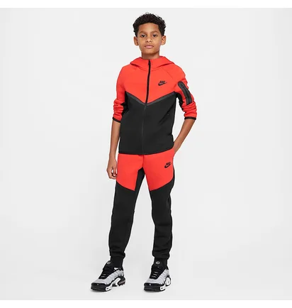 Толстовка детская Nike Sportswear Tech Fleece Red/Black HV5867-011