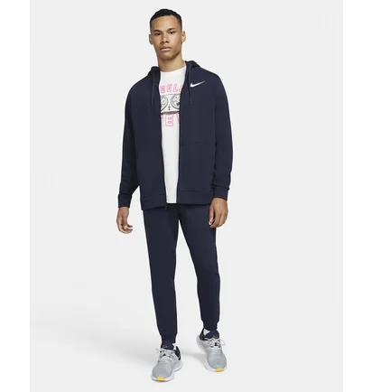 Толстовка чоловіча Nike Dry Men's Dri-FIT Hooded Fitness Full-Zip Blue CZ6376-451