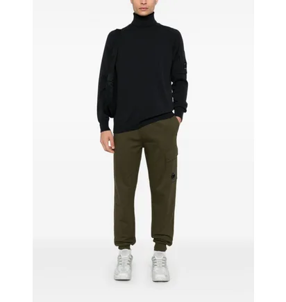 Штаны мужские CP Company Diagonal Raised Fleece Cargo Olive 17CMSP017A-005086W-683