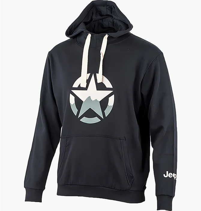 Худи мужское Jeep Hooded Sweatshirt Star Black O102568-B000