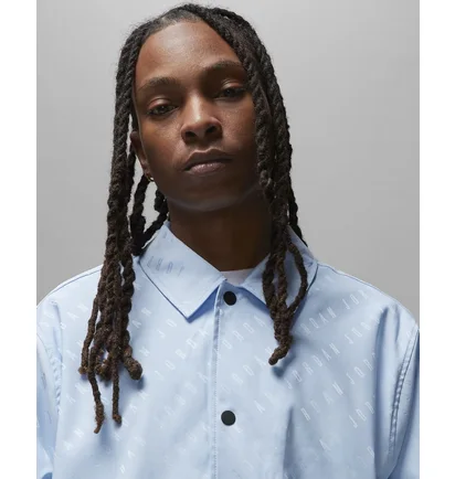 Рубашка мужская Air Jordan Essentials Jacquard Print Coaches Jacket Light Blue Dv7616-411