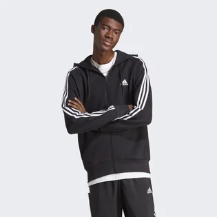Толстовка мужская Adidas Essentials French Terry 3-Stripes Full-Zip Hoodie Black Ic0433