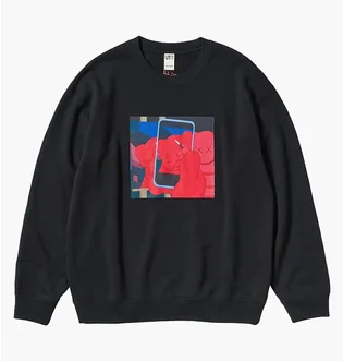 Свитшот унисекс Uniqlo Kaws Warhol Graphic Sweatshirt Black E476119-000
