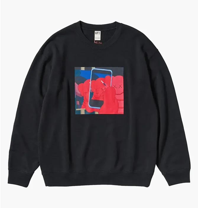 Свитшот унисекс Uniqlo Kaws Warhol Graphic Sweatshirt Black E476119-000